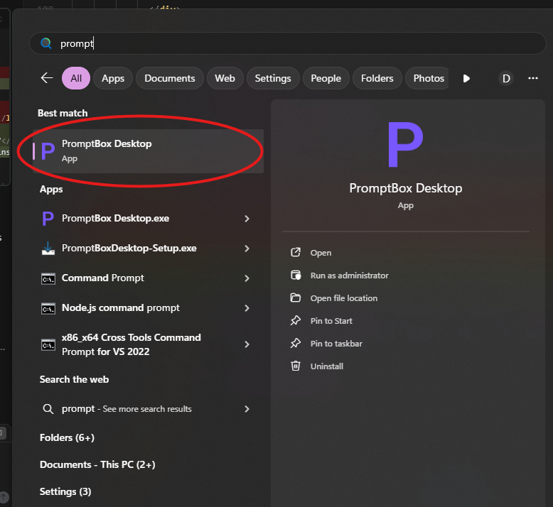 Start Prompt Guide PromptBox